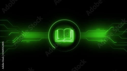Circuit board in the screen. Looping footage.