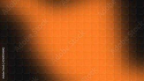Canvas Print Abstract glassmorphism background with light orange glowing cubic gradient grid