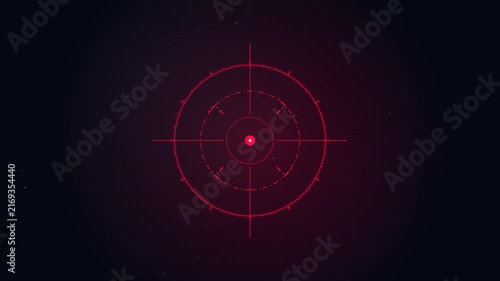 Shooting Target Icon With Glitch Effect 4k animation of a technology background with sniper gun goal target symbol icon