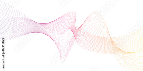 фотографія Colorful wavy lines create an abstract vector illustration with a white backgrou