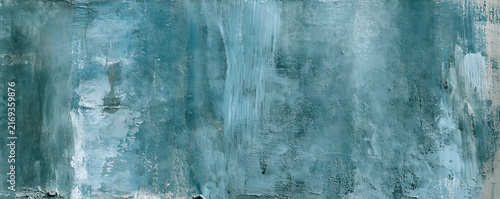 Abstract Textured Blue Teal Painted Wall Surface for Creative Background