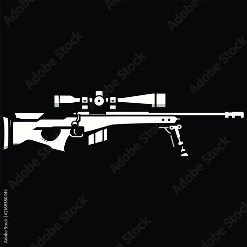 Sniper Rifle Silhouette – Precision Military Firearm