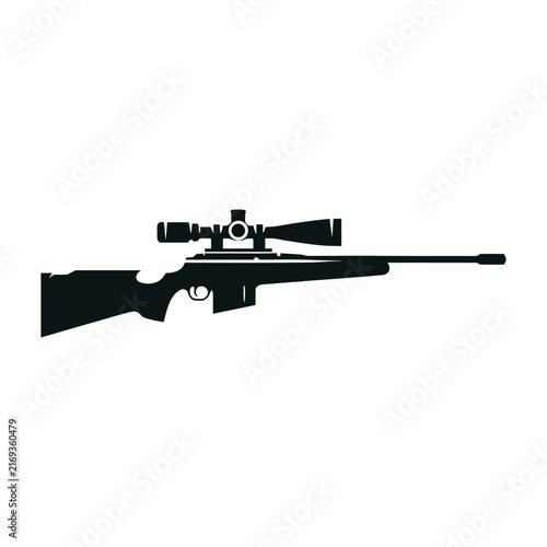 Sniper Rifle Silhouette – Precision Military Firearm