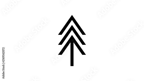 Arrow Tree, black isolated vector silhouette