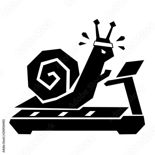 Funny Snail on Treadmill Gym Icon
