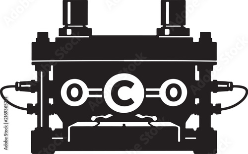 Foto Industrial carbon dioxide capture machine vector icon