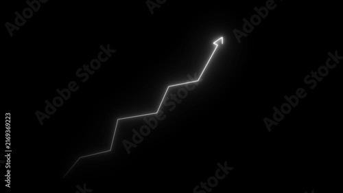 Rising line graph. Successful growth trend pink line graph going Up. Financial data and diagrams. For stock market increase, rising financial data, investment growth after. Market Recovery Concept