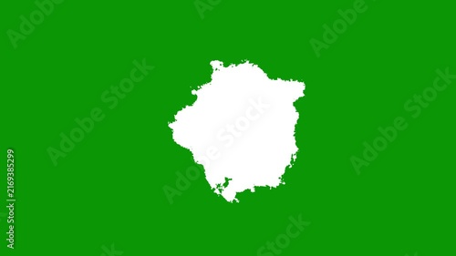 Green screen ink drop spreading from the center, white liquid bloom expanding with soft watercolor edges, cinematic abstract paint reveal, organic splatter transition, 4k video seamless overlay