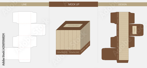 Premium Cube Box Packaging Die Cut Template with Luxury Carton Design