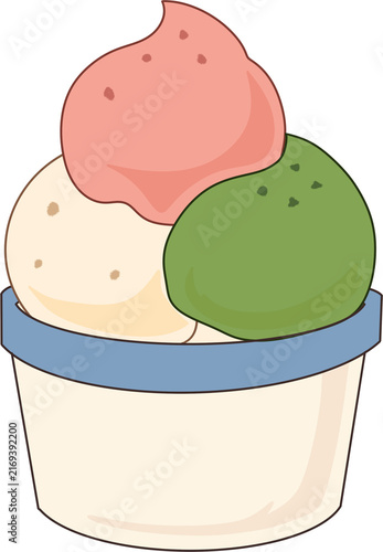Gelato Ice Cream Flat Vector Illustration