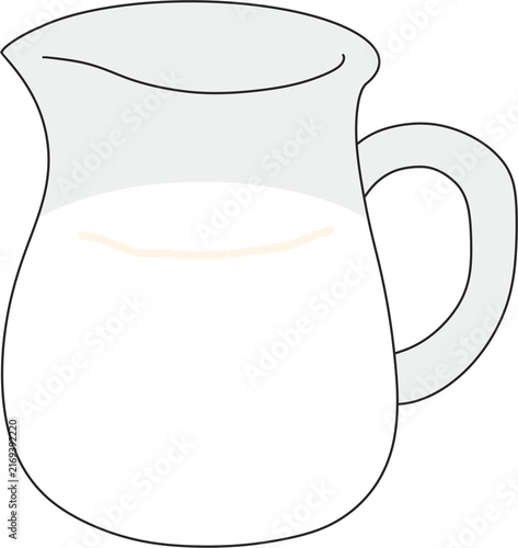 Milk Pitcher Flat Vector Illustration