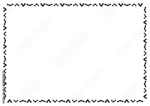 Halloween Bat Border Frame Isolated on White Background, vector design