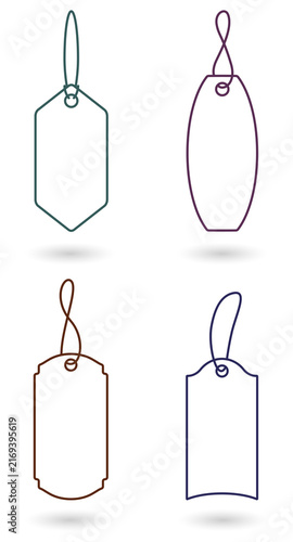 Colorful tags with transparent background for labeling