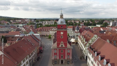 Aerial View of Gotha Town Hall in Thuringia, Germany 4k
