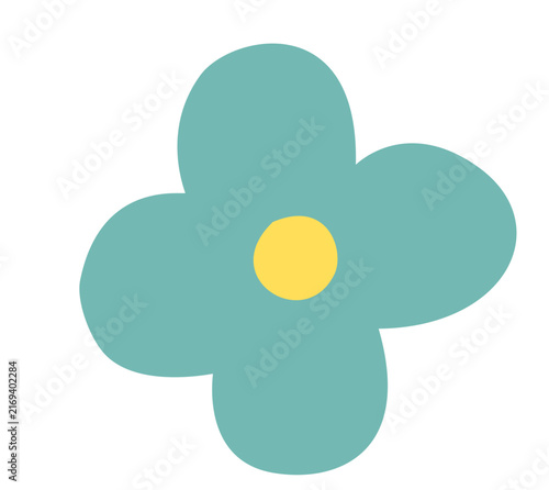 Green Flower illustration flat