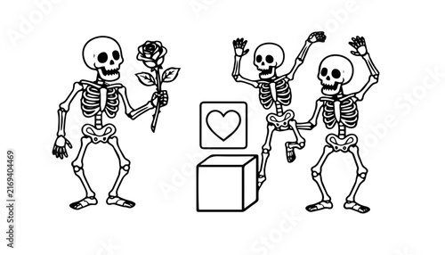 SKELETON, FUNNY, LOVE