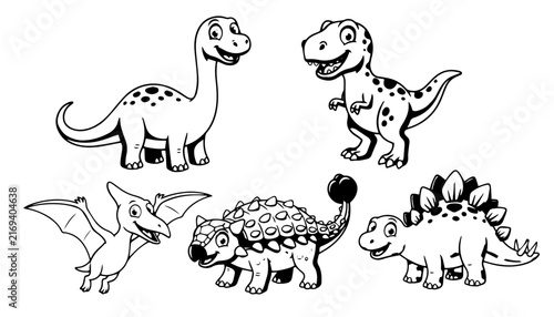 Dinosaur Funny cartoon or vector image