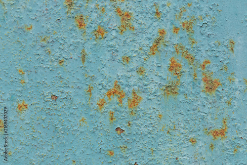 фотографія Rusty blue texture background space for text, peeling metal corrosion showing we