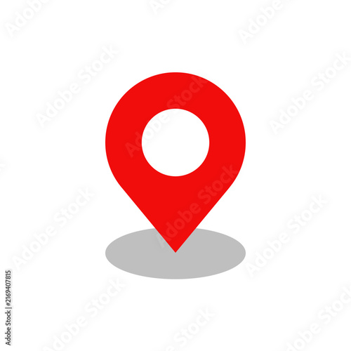 Red Map Pointer Location Pin Icon Flat Vector Design