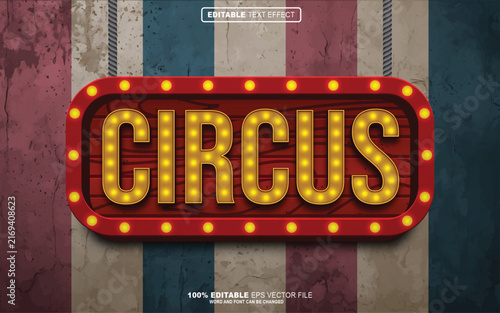 Circus 3D editable text effect