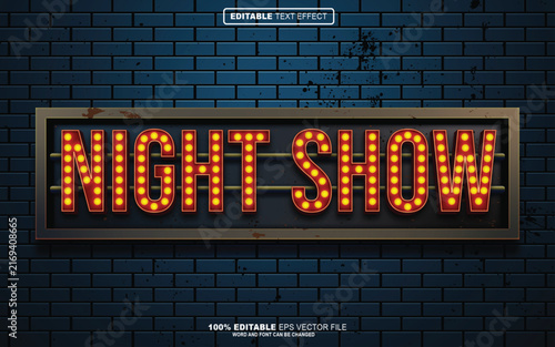 Night Show 3D editable text effect