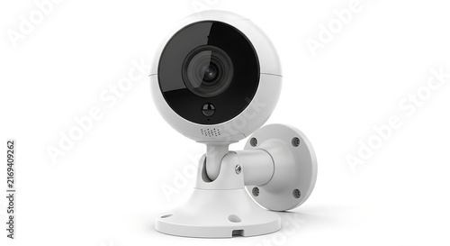 Modern indoor security camera on stand