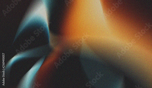 Abstract orange blue red motion blur background with flowing luminous shapes and dramatic contrast
