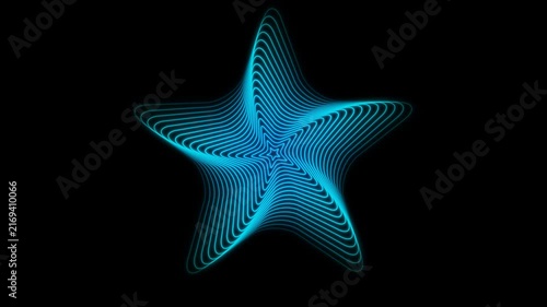 Abstract golden glowing star outline loop animation with dynamic flowing lines on a black background.