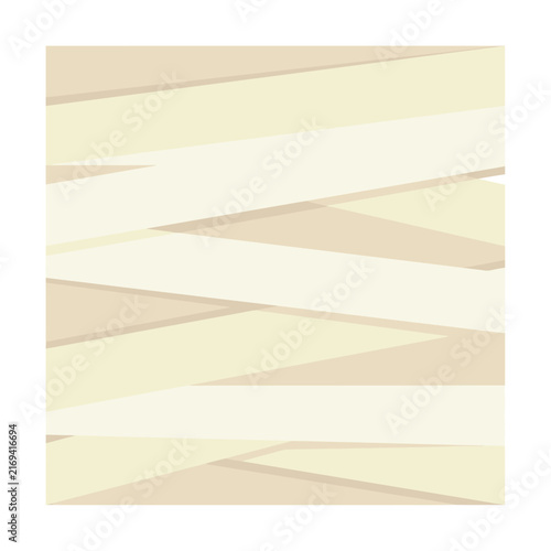 Obraz na płótnie Flat vector illustration of beige mummy bandages wrapped in a square shape for H