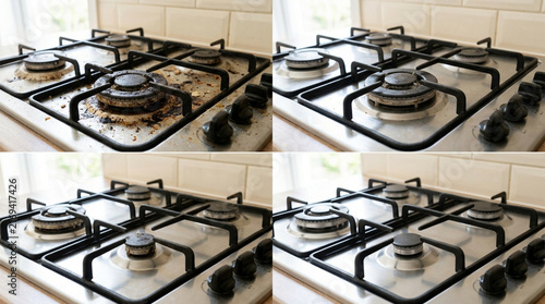 Dirty vs Clean Gas Stove Top: Before and After Cleaning Comparison
