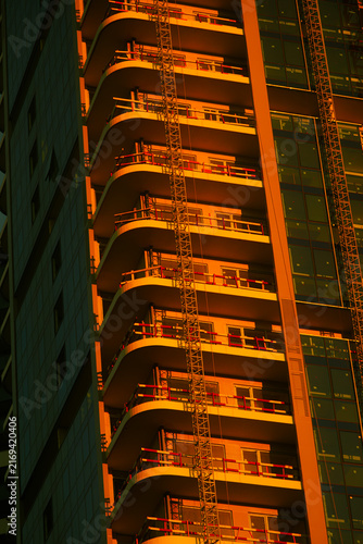 Photography Skyscrapers against the backdrop of the sunset in Batumi, Georgia