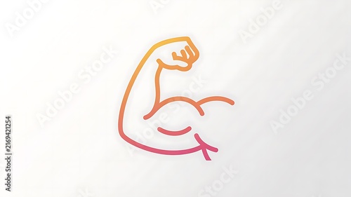 Strong arm muscle icon with gradient color