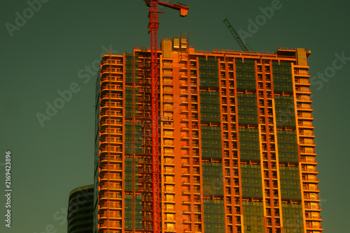Photography Skyscrapers against the backdrop of the sunset in Batumi, Georgia