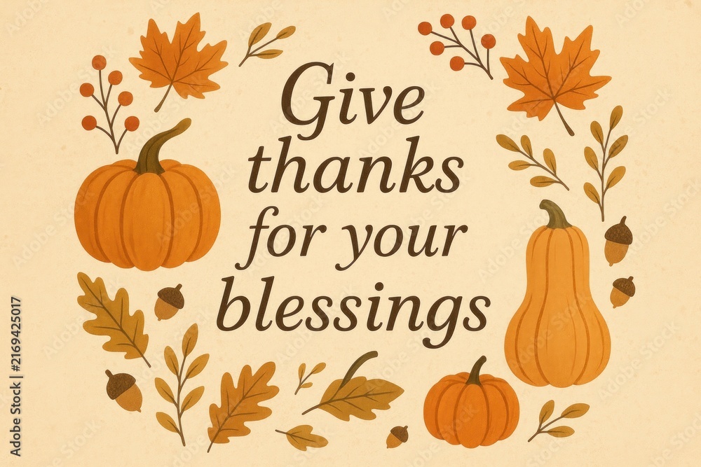 Naklejka premium Autumn gratitude themed illustration.