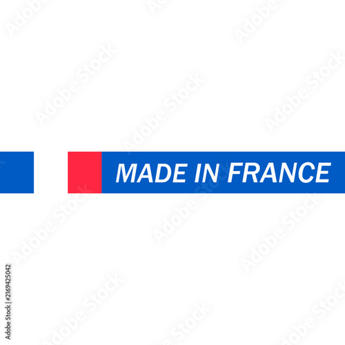 Made In France Label With French Flag