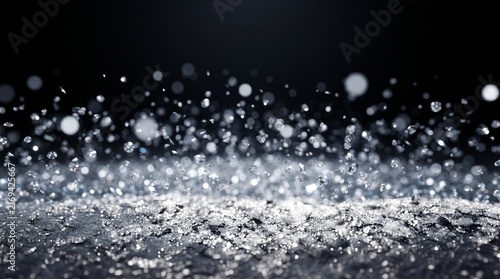 Floating Diamond Dust on Black Luxury Background