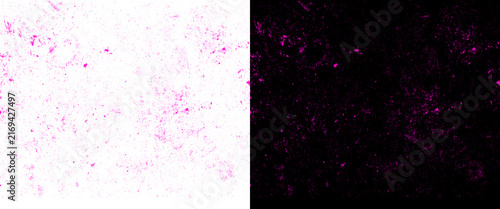 Purple grunge texture overlay, abstract dust and scratch effects on split black and white background, distressed graphic design element