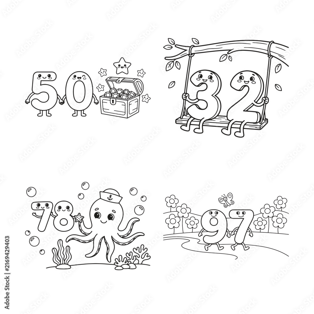 Fototapeta premium Black and white of birthday celebrations with cakes and balloons
