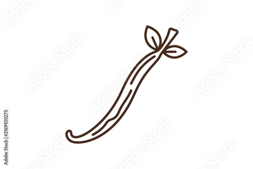 Green Bean Minimalist Vector Illustration