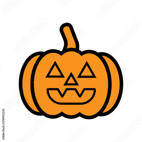 Pumpkin Halloween Symbol Icon Vector Design Illustration EPS 10