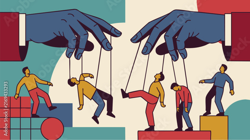 Human Manipulation by Puppet Strings Concept