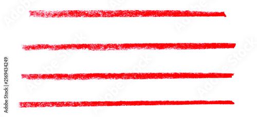 4 grunge Linien in rot gemalt mit einem Stift