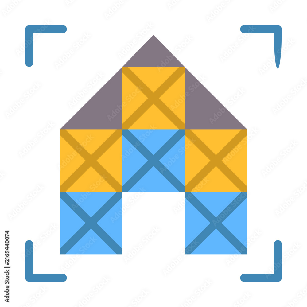 Naklejka premium Structural Design Icon - Flat Color