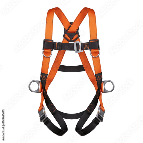 Orange Full Body Fall Protection Safety Harness with D Rings