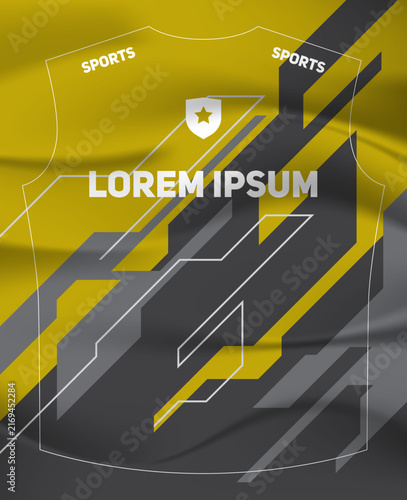 Dynamic Sports Jersey Template with Bold Geometric Shapes and Modern Athletic Style