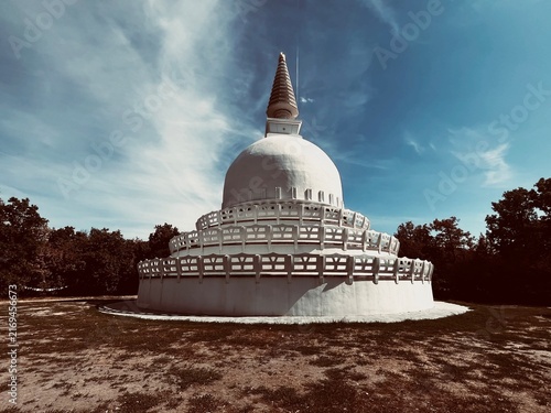 Sticker Buddhist stupa in Zalaszanto, Hungary
