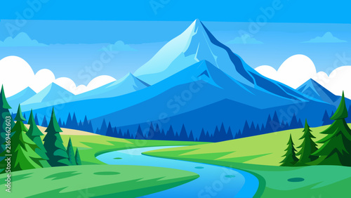 landscape with mountains