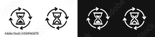 Canvas Print Time management and turnaround time icons