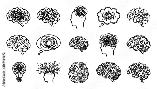 Foto Abstract Brain Illustrations Depicting Tangled and Complex Thought Processes