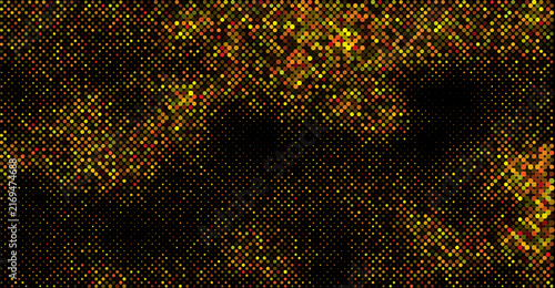 Abstract colorful dot pattern in the dark